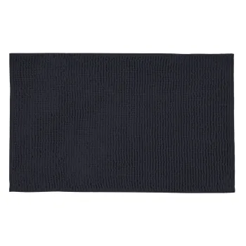 Covoras de baie albastru inchis din material textil 50x80 cm Chenille - Allstar imagine