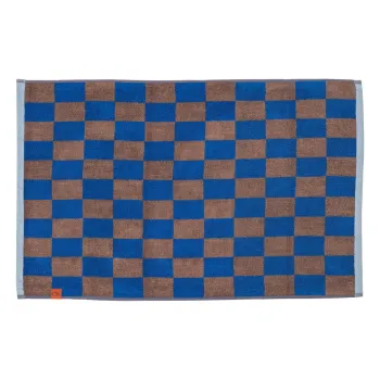 Covoras de baie albastru/maro din bumbac organic 50x80 cm Retro - Mette Ditmer Denmark imagine