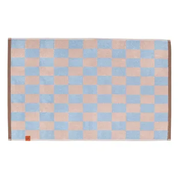 Covoras de baie albastru/roz din bumbac organic 50x80 cm Retro - Mette Ditmer Denmark imagine