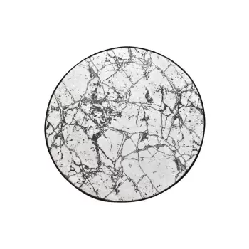 Covoras de baie Chilai Marble Circle, o 100 cm, alb - negru imagine