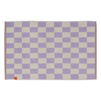 Covoras de baie galben deschis/mov din bumbac organic 50x80 cm Retro - Mette Ditmer Denmark imagine