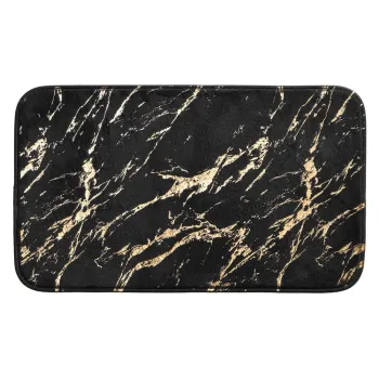 Covoras de baie negru/auriu 45x75 cm Aquamarbre - douceur d'interieur imagine