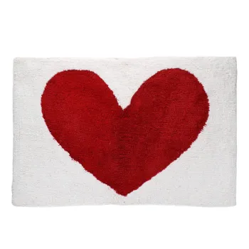 Covoras de baie rosu-alb 50x80 cm Heart - Rex London imagine