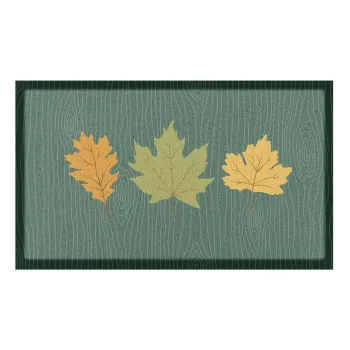 Covoras de intrare 40x70 cm Autumn Leaves on Green - Artsy Doormats imagine