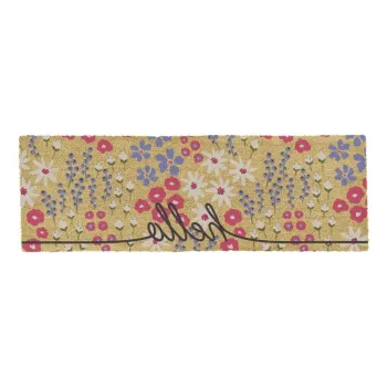 Covoras de intrare din fibre de nuca de cocos 40x120 cm Hello Scribbly Floral - Artsy Doormats imagine