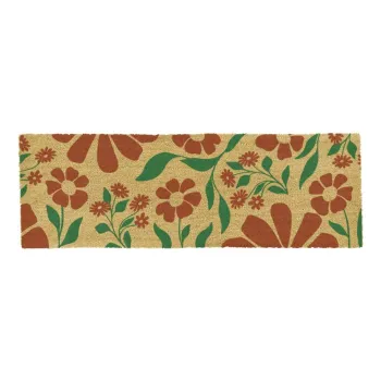 Covoras de intrare din fibre de nuca de cocos 40x120 cm Red & Green Floral - Artsy Doormats imagine
