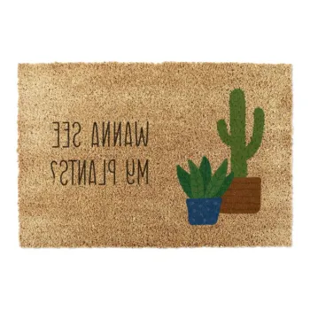 Covoras de intrare din fibre de nuca de cocos 40x60 cm Wanna See My Plants - Artsy Doormats imagine