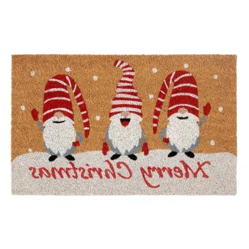 Covoras de intrare din fibre de nuca de cocos 40x70 cm cu model de Craciun Christmas Gnomes - Hanse Home imagine