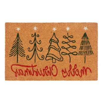 Covoras de intrare din fibre de nuca de cocos 40x70 cm cu model de Craciun Merry Christmas - Hanse Home imagine