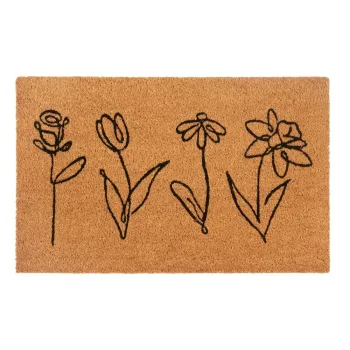 Covoras de intrare din fibre de nuca de cocos 40x70 cm Wildflowers - Hanse Home imagine