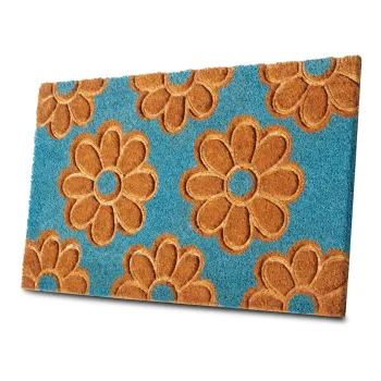 Covoras de intrare din fibre de nuca de cocos 45x75 cm Flowers - Hanse Home imagine