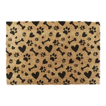 Covoras de intrare din fibre de nuca de cocos 60x90 cm Paws and Bones - Artsy Doormats imagine