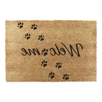 Covoras de intrare din fibre de nuca de cocos 60x90 cm Welcome Paws - Artsy Doormats imagine
