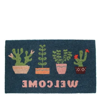 Covoras de intrare din fibre de nuca de cocos 73x43 cm Welcome Plants - Rex London imagine