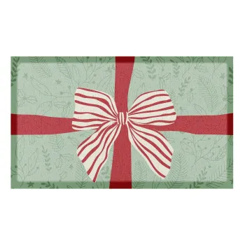 Covoras de intrare din plastic reciclat 40x70 cm cu model de Craciun Red & White Stripe Bow - Artsy Doormats imagine