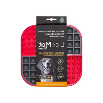 Covoras de lins pentru animale de companie Slomo Red - LickiMat imagine