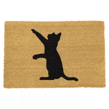 Covoras intrare din fibre de cocos Artsy Doormats Cat, 40 x 60 cm imagine