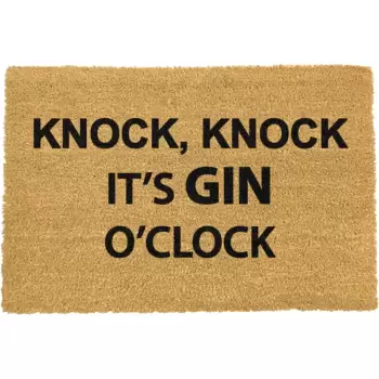 Covoras intrare din fibre de cocos Artsy Doormats Gin O'Clock, 40 x 60 cm imagine