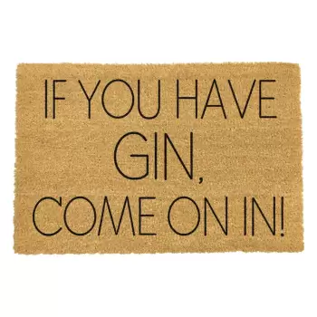 Covoras intrare din fibre de cocos Artsy Doormats If You Have Gin, 40 x 60 cm imagine