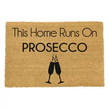 Covoras intrare din fibre de cocos Artsy Doormats This Home Runs On Prosecco, 40 x 60 cm imagine