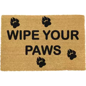 Covoras intrare din fibre de cocos Artsy Doormats Wipe Your Paws, 40 x 60 cm imagine