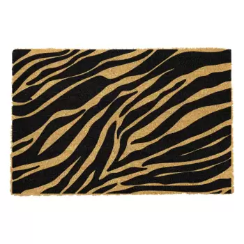 Covoras intrare din fibre de cocos Artsy Doormats Zebra, 40 x 60 cm imagine