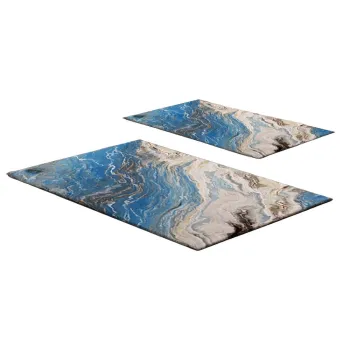 Covorase de baie albastre 2 buc. 60x100 cm - Foutastic imagine