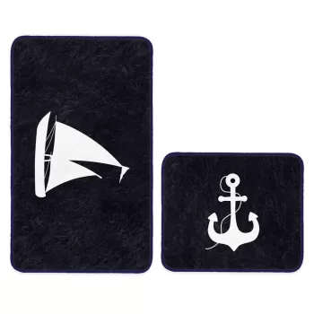 Covorase de baie albastru inchis in set de 2 buc. 100x60 cm - Minimalist Home World imagine