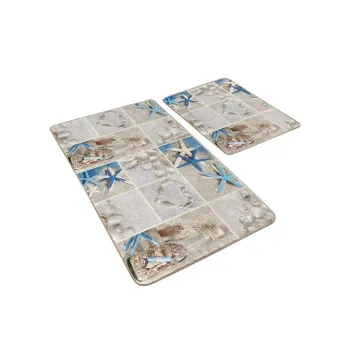 Covorase de baie bej 2 buc. 60x100 cm - Mila Home imagine