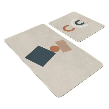 Covorase de baie bej 2 buc. din catifea 60x100 cm Geometry Shapes - Mila Home imagine