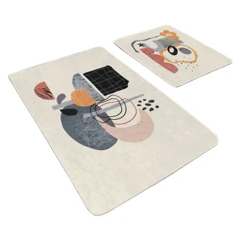 Covorase de baie bej 2 buc. din catifea 60x100 cm - Mila Home imagine