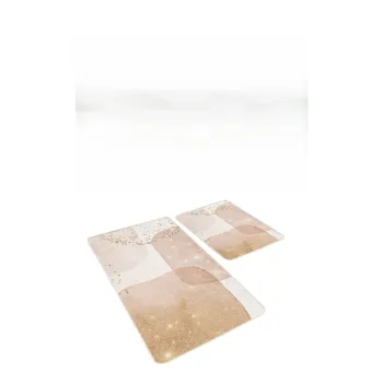 Covorase de baie bej 2 buc. din catifea 60x100 cm - Mila Home imagine