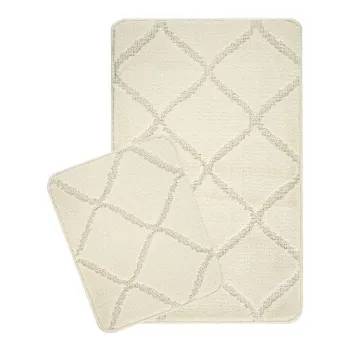 Covorase de baie crem 2 buc. 50x80 cm Cizgili - Foutastic imagine