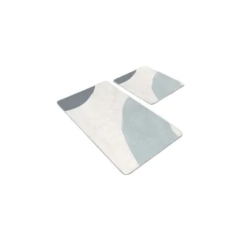 Covorase de baie gri/crem 2 buc. din catifea 60x100 cm Abstract Shapes - Mila Home imagine