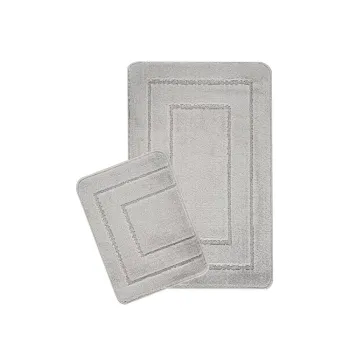 Covorase de baie gri-deschis 2 buc. 50x80 cm Cerceve - Foutastic imagine