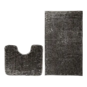 Covorase de baie gri-inchis pentru WC 2 buc. 80x50 cm Bati - Restilo imagine