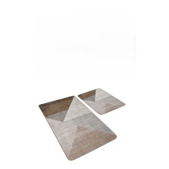 Covorase de baie gri/maro 2 buc. din catifea 60x100 cm - Mila Home imagine