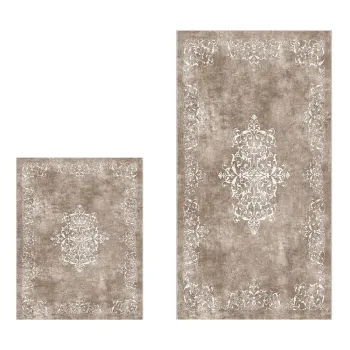 Covorase de baie maro 2 buc. 60x100 cm - Foutastic imagine