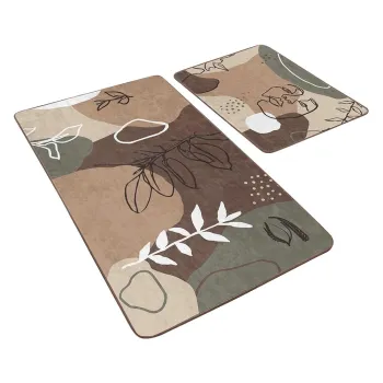 Covorase de baie maro 2 buc. din catifea 60x100 cm Abstract Faces - Mila Home imagine