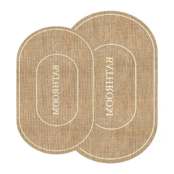 Covorase de baie maro/crem 2 buc. 60x90 cm Jute Look - Mila Home imagine
