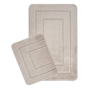 Covorase de baie maro deschis 2 buc. 50x80 cm Cerceve - Foutastic imagine