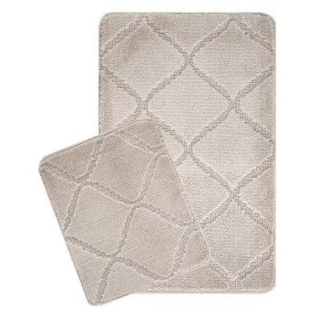 Covorase de baie maro deschis 2 buc. 50x80 cm Cizgili - Foutastic imagine