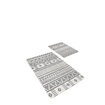 Covorase de baie negre-albe 2 buc. 60x100 cm - Mila Home imagine