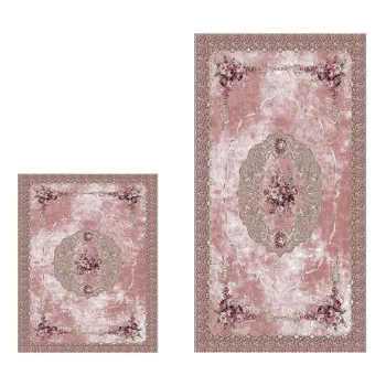 Covorase de baie roz 2 buc. 60x100 cm - Foutastic imagine