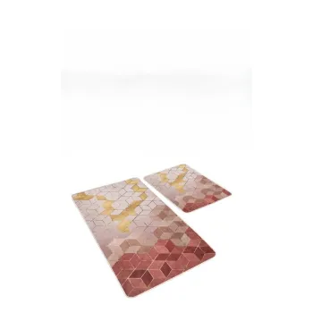Covorase de baie roz 2 buc. din catifea 60x100 cm - Mila Home imagine