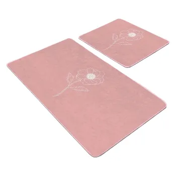 Covorase de baie roz 2 buc. din catifea 60x100 cm - Mila Home imagine