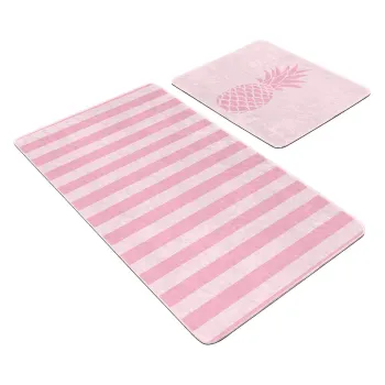 Covorase de baie roz 2 buc. din catifea 60x100 cm - Mila Home imagine