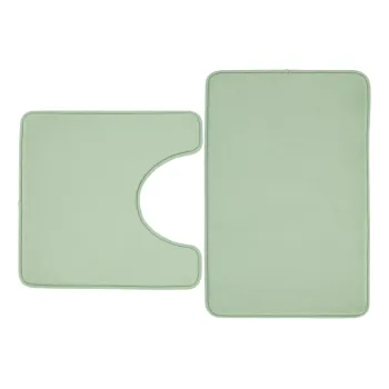 Covorase de baie verde-deschis pentru WC 2 buc. din spuma cu memorie 50x80 cm Anti-Bacterial - Catherine Lansfield imagine