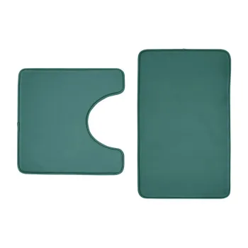 Covorase de baie verzi pentru WC 2 buc. din spuma cu memorie 50x80 cm Anti-Bacterial - Catherine Lansfield imagine