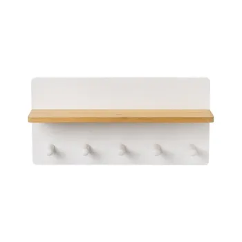 Cuier de perete alb cu raft - Casa Seleccion imagine